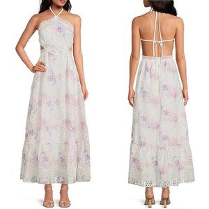 Gianni Bini White and Pink Maxi Dress
